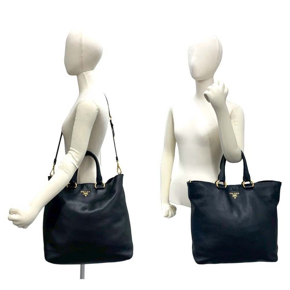 PRADA Black Leather Shoulder Bag - Picture 2 of 10